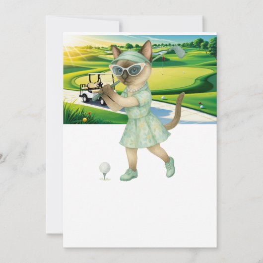 Golfer-Katze-Turnier Einladung (Vorderseite)