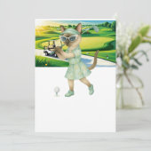Golfer-Katze-Turnier Einladung (Stehend Vorderseite)