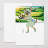 Golfer-Katze-Turnier Einladung (Vorne/Hinten)