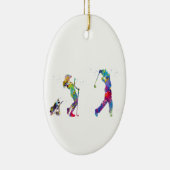 Golfer Keramik Ornament (Rechts)