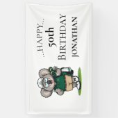 Golfer Koala Geburtstagsfeier Banner (Vertikal)