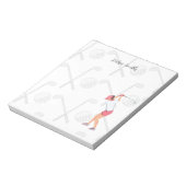 Golfer Lady ist Golfnotenpaddel Notizblock (Rotiert)