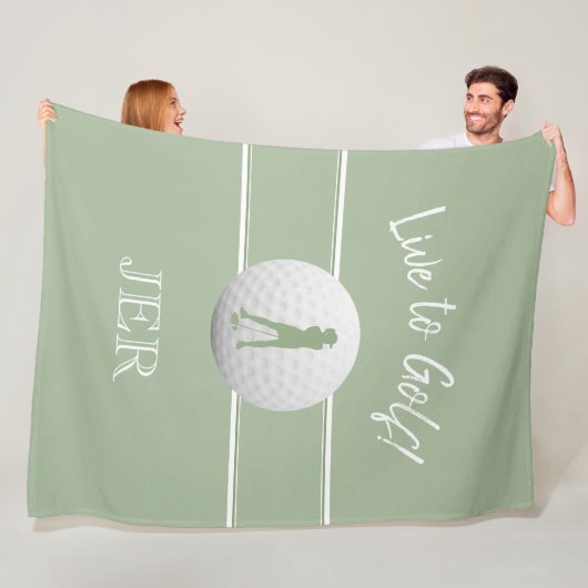 Golfer Ladys Sport Template Sage Green Custom Fleecedecke (Beispiel)