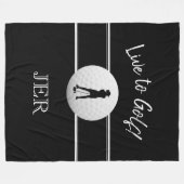 Golfer Ladys Sports Black & White Custom Monogram Fleecedecke (Vorderseite (Horizontal))
