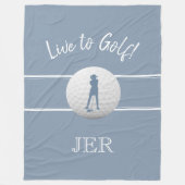 Golfer Ladys Sports Chic Dusty Blue Mit Monogramm Fleecedecke (Vorderseite)