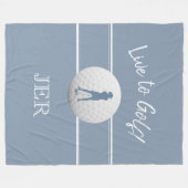 Golfer Ladys Sports Chic Dusty Blue Mit Monogramm Fleecedecke (Vorderseite (Horizontal))