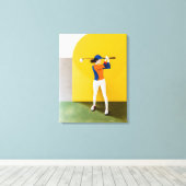 Golfer Leinwand Printmedien (Insitu (Holzboden))