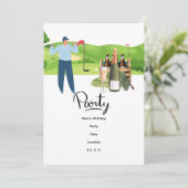 Golfer Let's Par T-Shirt für Party Einladung (Stehend Vorderseite)