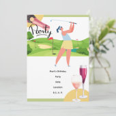 Golfer Let's Par T-Shirt für Party Einladung (Stehend Vorderseite)