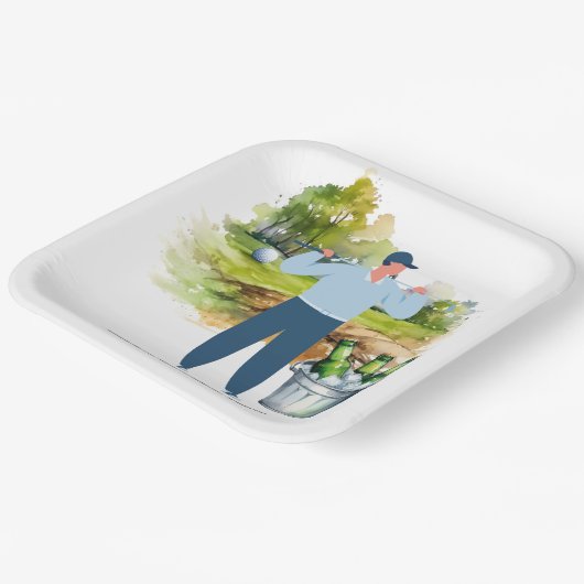 Golfer Let's Par T-Shirt für Party Pappteller (Gewinkelt)