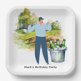 Golfer Let's Par T-Shirt für Party Pappteller