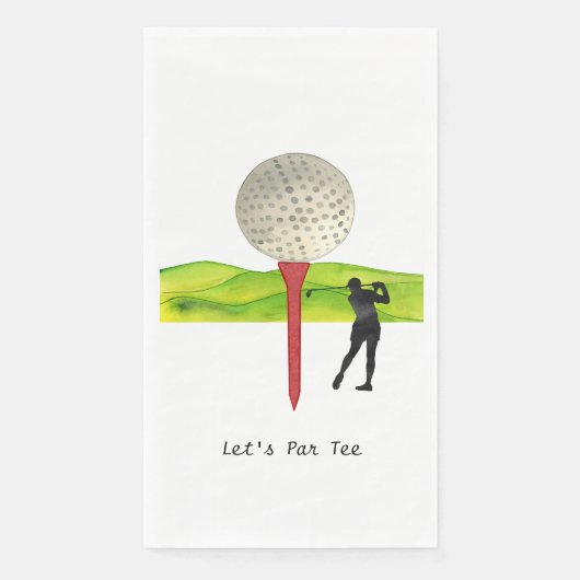 Golfer Let's Par T-Shirt für Party Serviette (Vorderseite)