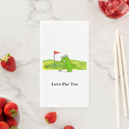 Golfer Let's Par T-Shirt für Party Serviette