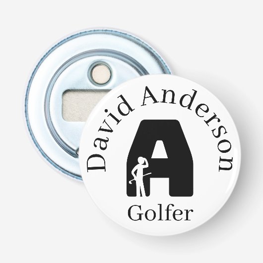 Golfer Letter A Flaschenöffner (Vorderseite)