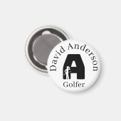 Golfer Letter A Magnet (Vorderseite/Rückseite)