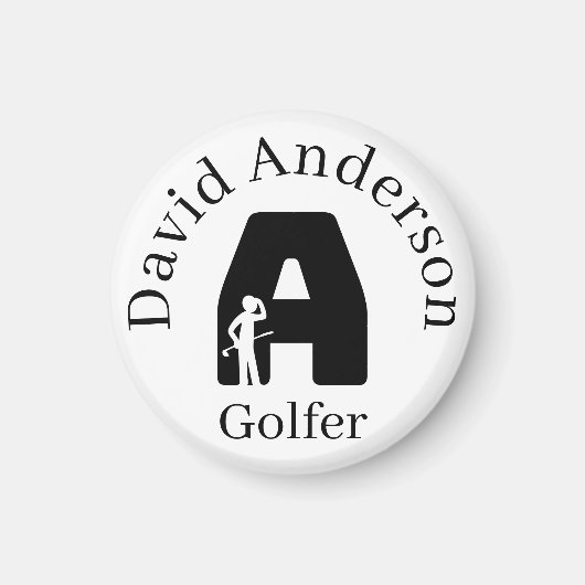 Golfer Letter A Magnet (Vorne)
