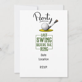 Golfer letzter Schwung vor der Ringbachelor-Party Einladung