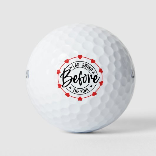 Golfer letzter Schwung vor der Ringbachelor-Party Golfball (Vorderseite)