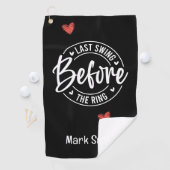 Golfer letzter Schwung vor der Ringbachelor-Party Golfhandtuch (Insitu)