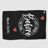 Golfer letzter Schwung vor der Ringbachelor-Party Golfhandtuch (Horizontal)