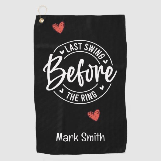 Golfer letzter Schwung vor der Ringbachelor-Party Golfhandtuch (Vorderseite)