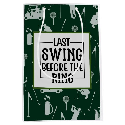 Golfer letzter Schwung vor der Ringbachelor-Party Mittlere Geschenktüte (Vorderseite)