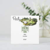 Golfer letzter Schwung vor der Ringbachelor-Party Save The Date (Stehend Vorderseite)