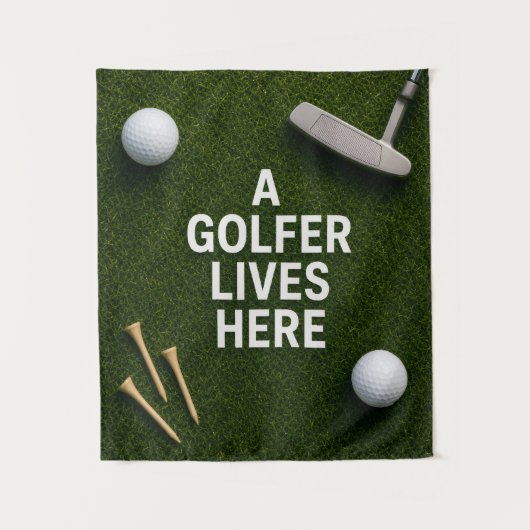 Golfer liebt hier wandteppich (Vorderseite)