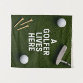 Golfer liebt hier wandteppich (Vorderseite (Horizontal))