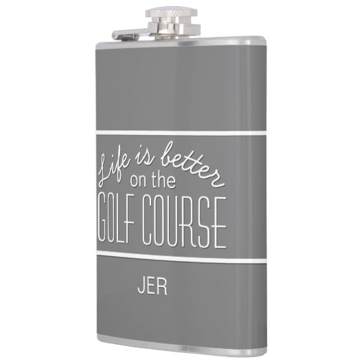 Golfer Life is Better Golf Course Mit Monogramm Flachmann (Links)