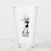 Golfer Life Sprichwort Retro Style Girl Glas (Vorderseite)