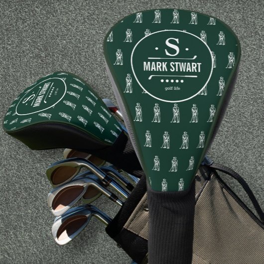 Golfer-Logo/Monogram-Golflebensgrün Golf Headcover