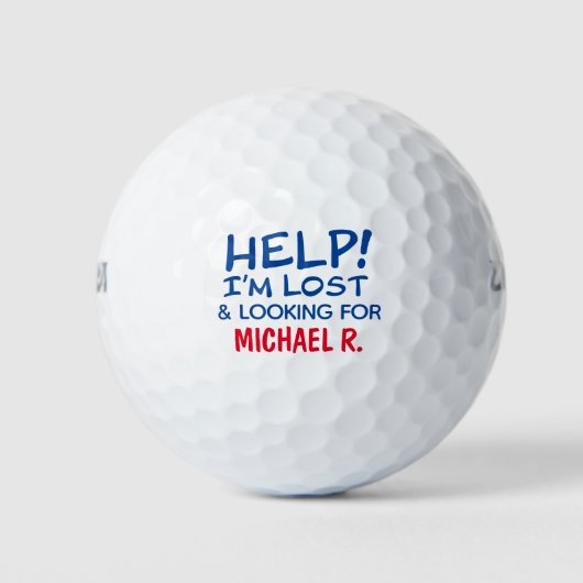 Golfer Lost Ball Funny mit Namen (Vorderseite)