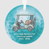 Golfer Love Memory Golf Memorial Ornament (Rückseite)