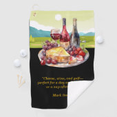 Golfer lustige Zitate für Golfer über Käsewein Golfhandtuch (Insitu)