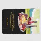 Golfer lustige Zitate für Golfer über Käsewein Golfhandtuch (Horizontal)