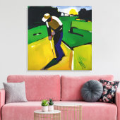 Golfer-Malerei - Stretched Leinwand Art Print (Insitu (Wohnzimmer))