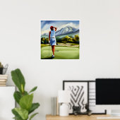 Golfer-Malerin - Kunstdrucken Poster (Heimbüro)