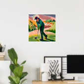 Golfer-Malerin - Kunstdrucken Poster (Heimbüro)