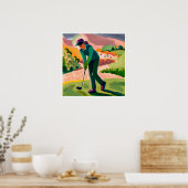 Golfer-Malerin - Kunstdrucken Poster (Küche)