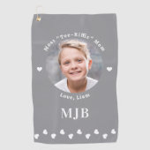 Golfer MAMA Custom Foto Personalisiert Monogram Golfhandtuch (Vorderseite)