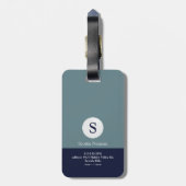 Golfer Mann mit Golf Club Blau Gepäckanhänger (Rückseite vertikal)