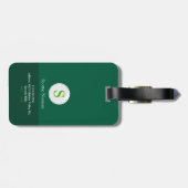 Golfer Mann mit Golf Club Cool Green Gepäckanhänger (Rückseite horizontal)