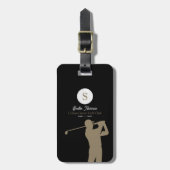 Golfer Mann mit Golf Club Gepäckanhänger (Vorderseite vertikal)