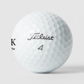 Golfer Mann Schwarz Initialen - Elegantes Weiß Golfball (Logo)