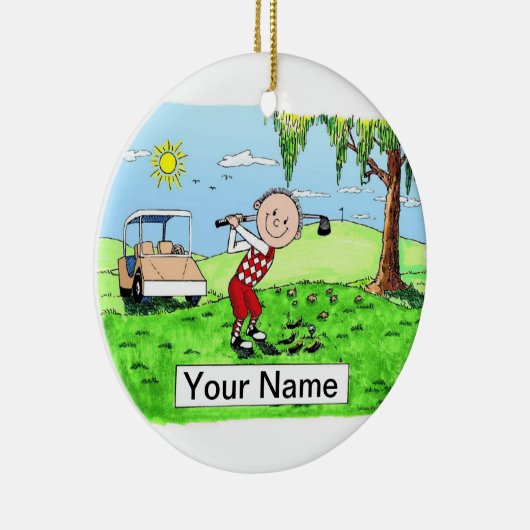 Golfer — Männlich Keramik Ornament (Rechts)