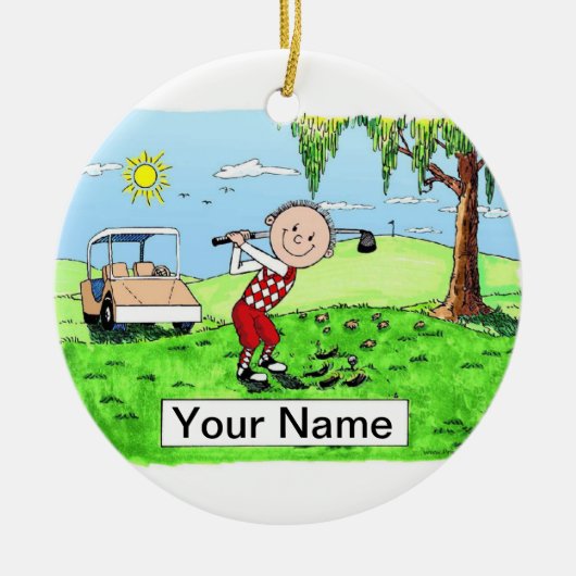 Golfer — Männlich Keramik Ornament (Vorne)