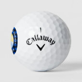 Golfer Memorial Blue Kariertes Personalisiertes Fo Golfball (Logo)