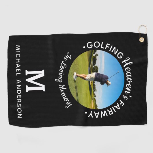 Golfer Memorial Golfing Heaven's Fairway Foto Golfhandtuch (Horizontal)