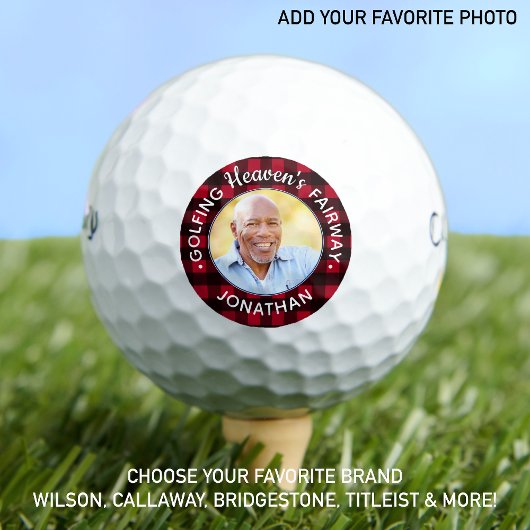 Golfer Memorial Rotes Kariertes Personalisiertes F Golfball